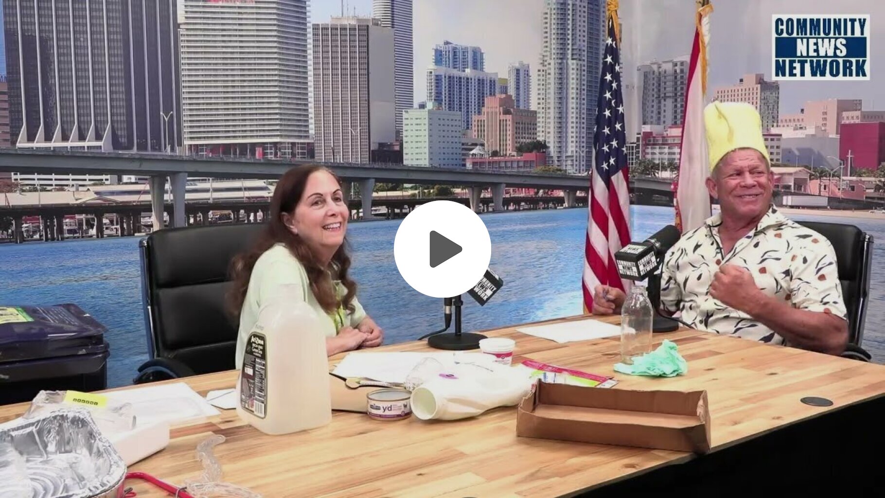 Jeanmarie Massa from the Miami-Dade Solid Waste Department speaks with Grant Miller