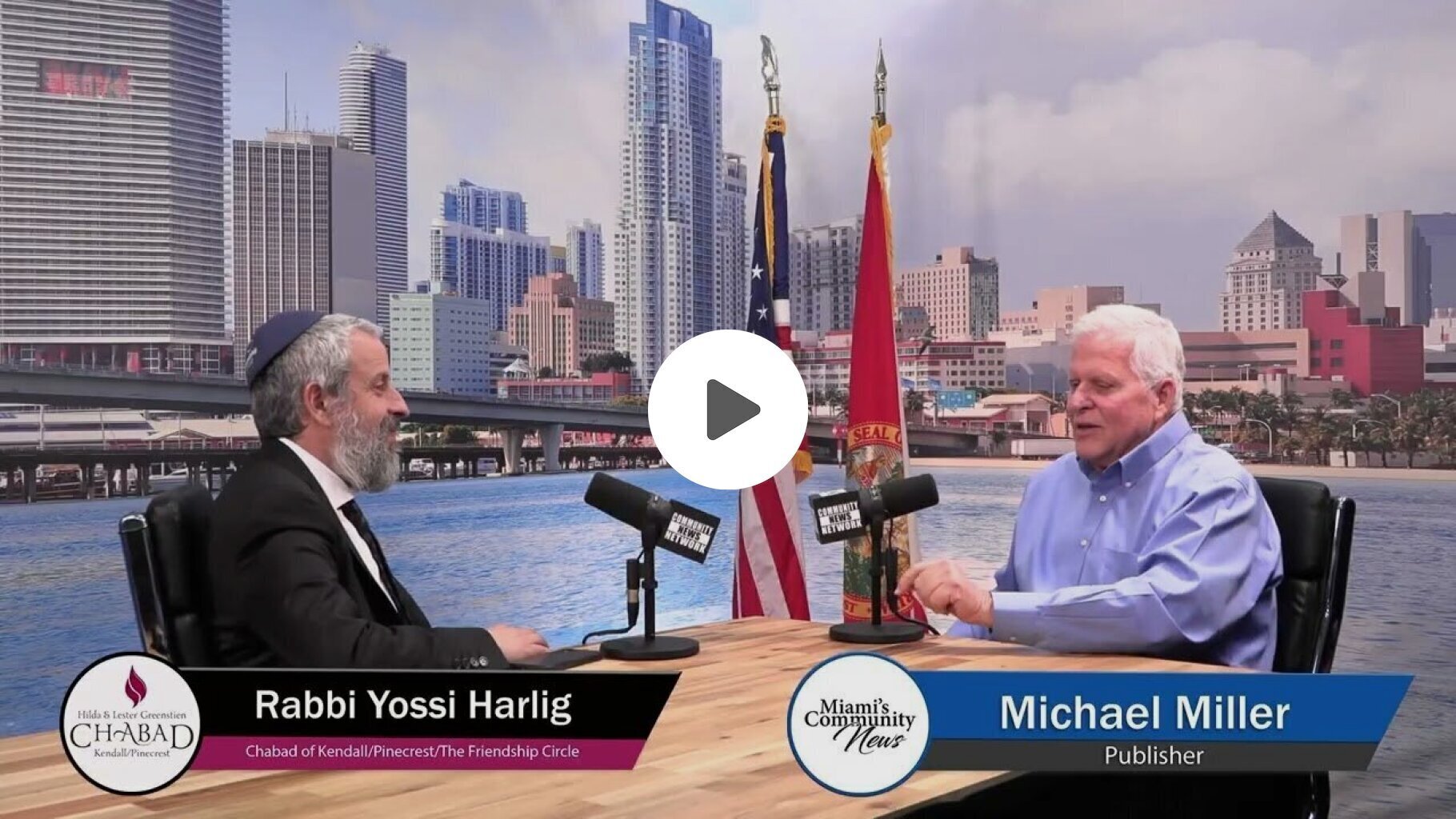 Michael Miller and Rabbi Yossi Harlig from the Chabad of Kendall/Pinecrest