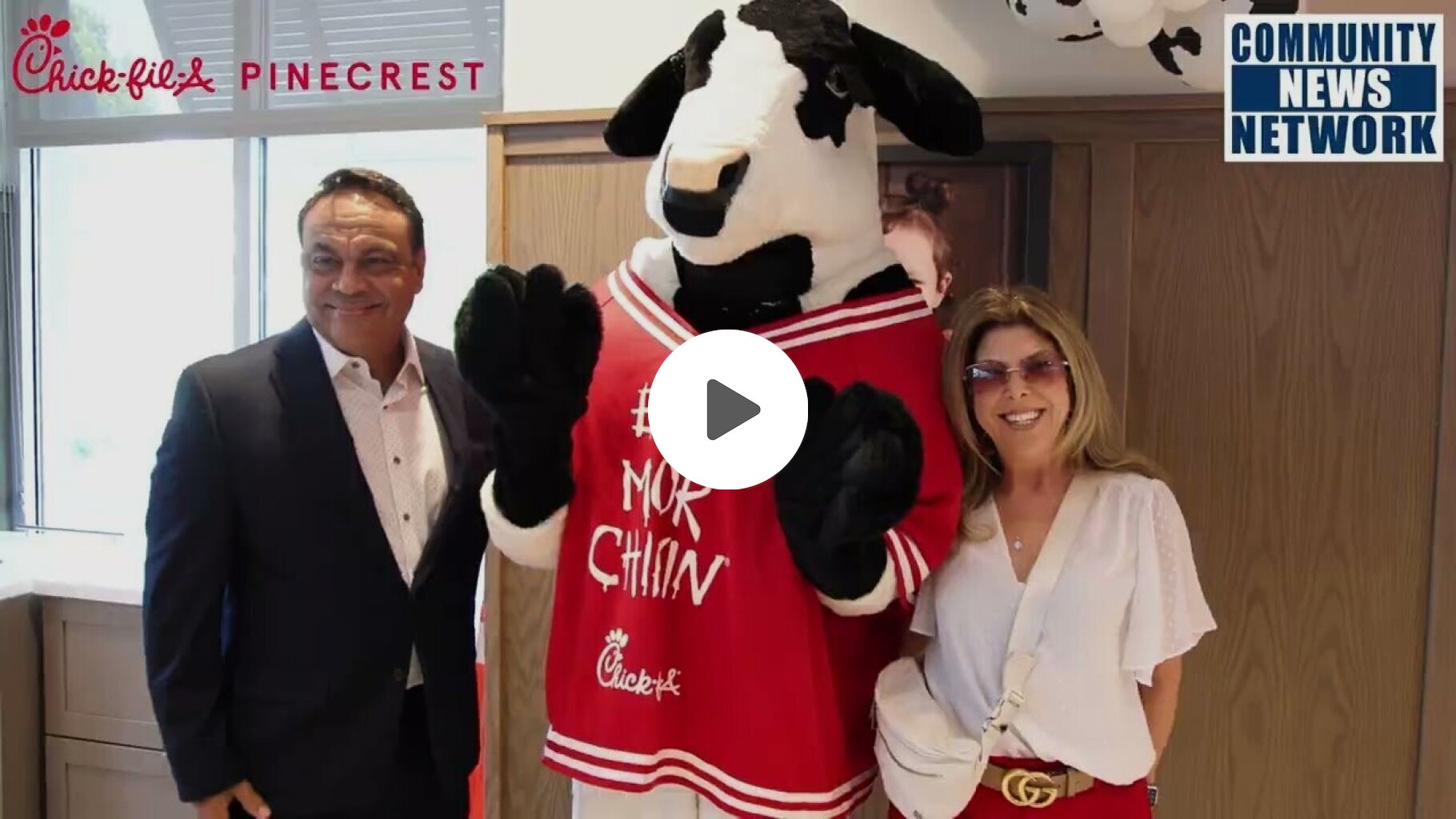Grant Miller joins in the grand opening of Chick-fil-A Pinecrest